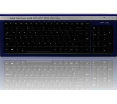 ADVENT  AKBWLBL15 Wireless Keyboard - Blue & Silver